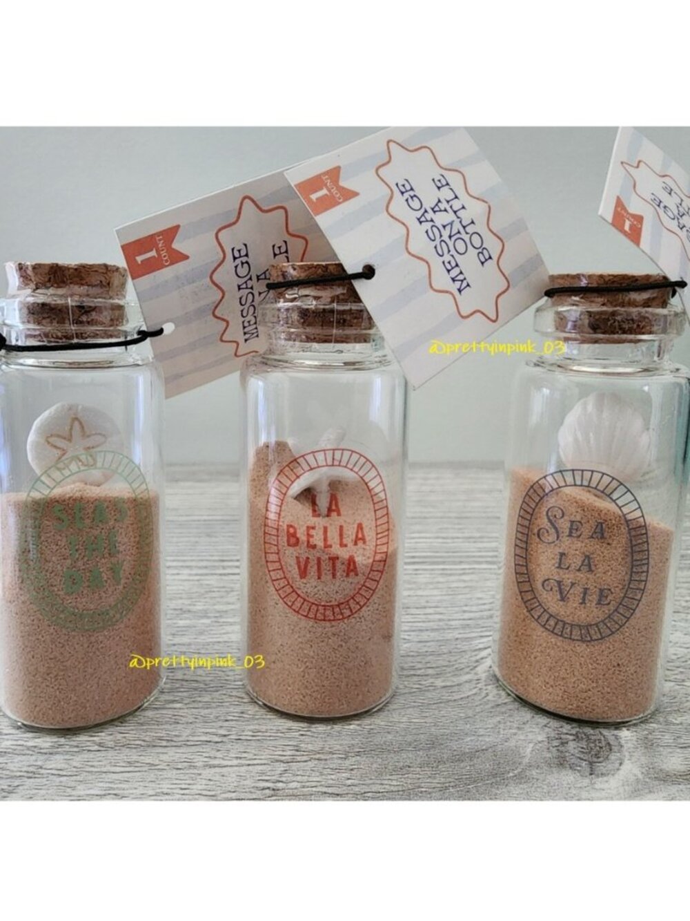 Target Bullseye Summer Mini Potion Bottle 3 Set Sand Starfish Shell Beach Decor